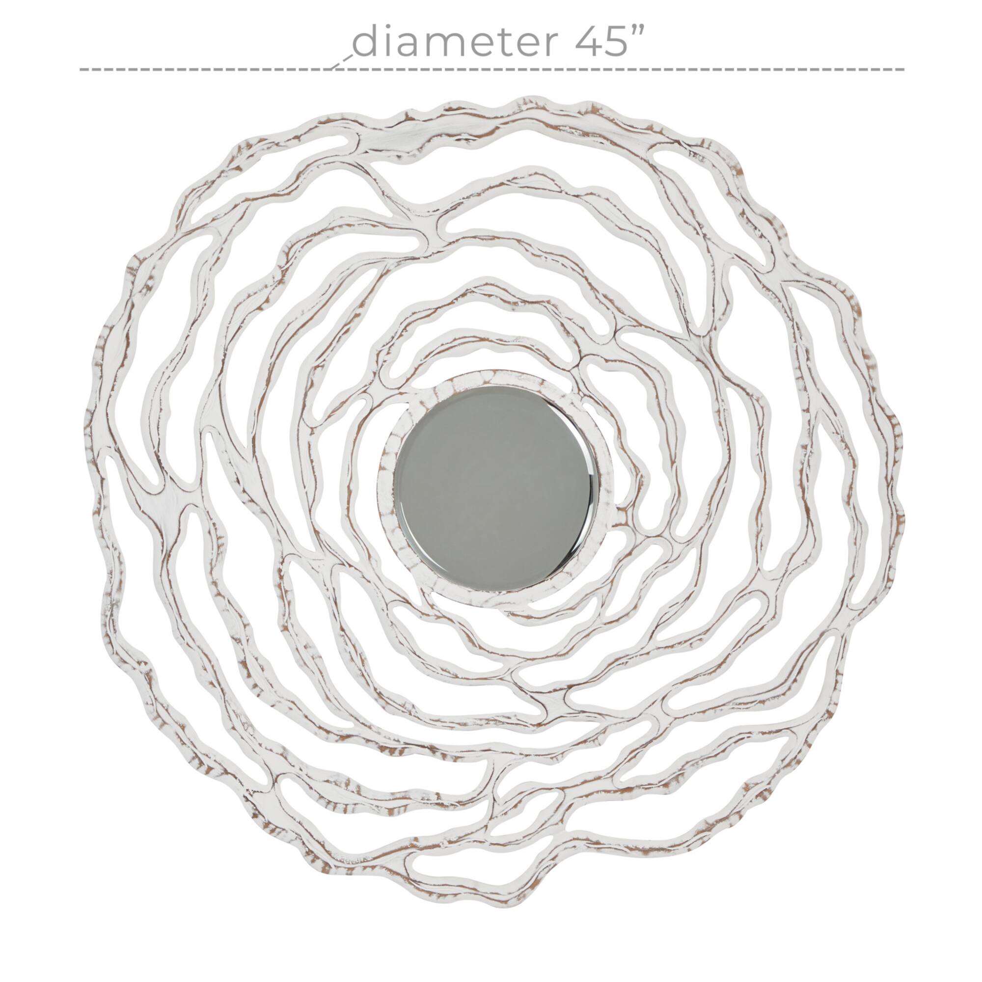 The Novogratz 45" White Coastal Wood Wall Mirror